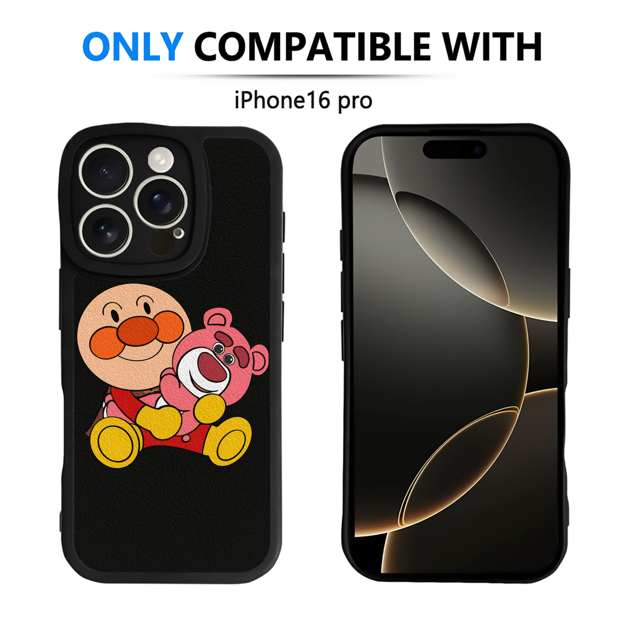 （画像用） アンパンマン Anpanman 【iPhone 16シリーズ対応】シリコンスマホケース（レザー調） 材質：シリコン